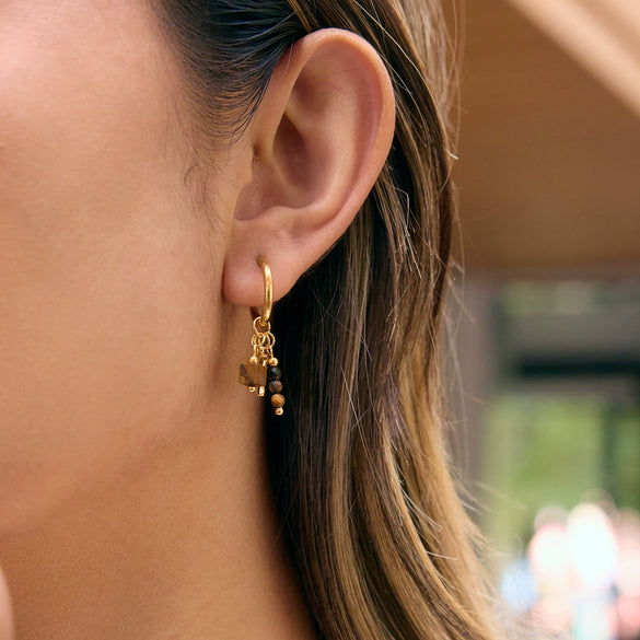 Wholesale Stainless Steel Electroplated Geometric Star And Moon Tassel Earrings For Women