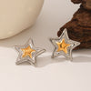 Wholesale Stainless Steel Electroplated Geometric Star Earrings For Women