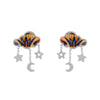 Wholesale Stainless Steel Electroplated Geometric Star Moon Personality Women's Earrings