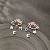 Wholesale Stainless Steel Electroplated Geometric Star Moon Personality Women's Earrings
