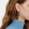 Wholesale Stainless Steel Electroplated Geometric Tassel Cross Earrings For Women