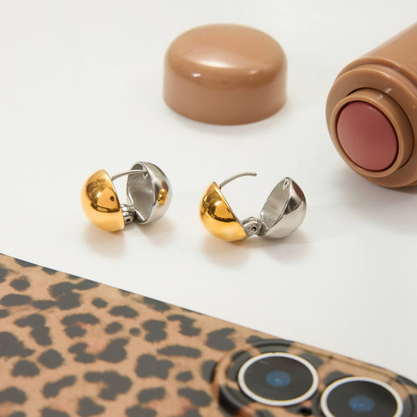 Wholesale Stainless Steel Electroplated Geometric Women's Earrings In Normcore And Ins Style