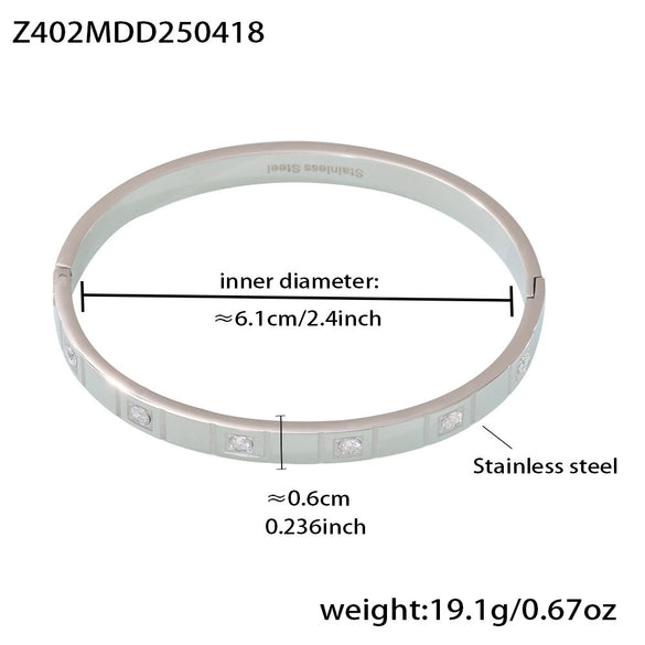 Wholesale 316L Stainless Steel Electroplated Geometric Zircon Buckle Bracelet For Men And Women