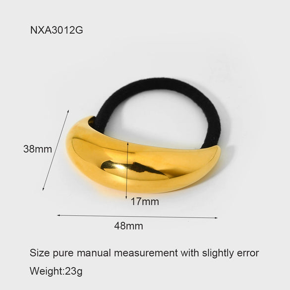Wholesale Stainless Steel Electroplated Hair Ring And Love Bow Horsetail Hair Rope For Women