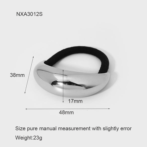 Wholesale Stainless Steel Electroplated Hair Ring And Love Bow Horsetail Hair Rope For Women