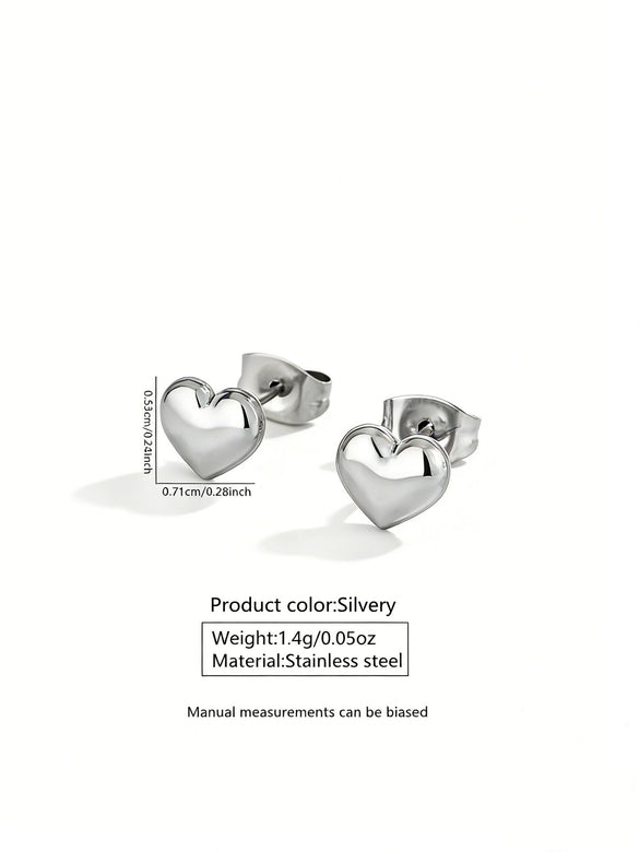 Wholesale Stainless Steel Electroplated Heart And Drop Bell Pattern Jewelry Set Including Necklace And Earrings For Women