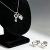 Wholesale Stainless Steel Electroplated Heart And Drop Bell Pattern Jewelry Set Including Necklace And Earrings For Women