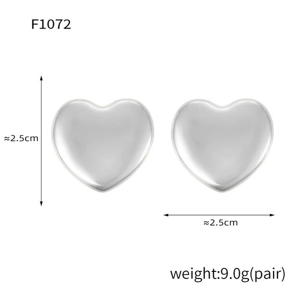 Wholesale 316L Stainless Steel Electroplated Heart Geometric Style Women's Earrings