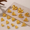 Wholesale 316L Stainless Steel Electroplated Heart Geometric Style Women's Earrings