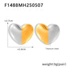 Wholesale 316L Stainless Steel Electroplated Heart Geometric Style Women's Earrings