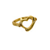 Wholesale Stainless Steel Electroplated Heart Hollow Ring For Women