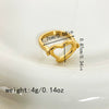 Wholesale Stainless Steel Electroplated Heart Hollow Ring For Women