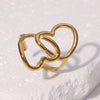 Wholesale Stainless Steel Electroplated Heart Shape Cut Out Open Ring Hand Jewelry For Women