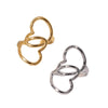 Wholesale Stainless Steel Electroplated Heart Shape Cut Out Open Ring Hand Jewelry For Women