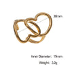 Wholesale Stainless Steel Electroplated Heart Shape Cut Out Open Ring Hand Jewelry For Women