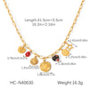 Wholesale Stainless Steel Electroplated Heart Shape Flower Bow Tie Star Geometric Pendant Necklace For Women