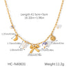 Wholesale Stainless Steel Electroplated Heart Shape Flower Bow Tie Star Geometric Pendant Necklace For Women