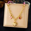 Wholesale Stainless Steel Electroplated Heart Shape Pendant Necklace For Women