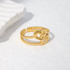 Wholesale Stainless Steel Electroplated Heart Shape Ring For Women