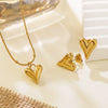 Wholesale Stainless Steel Electroplated Heart Water Drop Bell Shaped Women's Jewelry Set With Snake Bone Chain Necklace And Earrings