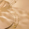 Wholesale Stainless Steel Electroplated Heart Water Drop Bell Shaped Women's Jewelry Set With Snake Bone Chain Necklace And Earrings