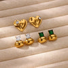Wholesale Stainless Steel Electroplated Heartshaped Light Luxury Earrings For Women
