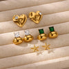 Wholesale Stainless Steel Electroplated Heartshaped Light Luxury Earrings For Women