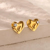 Wholesale Stainless Steel Electroplated Heartshaped Light Luxury Earrings For Women