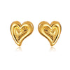 Wholesale Stainless Steel Electroplated Heartshaped Retro Fashion Earrings For Women
