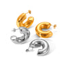 Wholesale Stainless Steel Electroplated Hollow Geometric Ladies Earrings