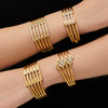 Wholesale Stainless Steel Electroplated Hollow Geometric Line Inlaid Mud Diamond Spring Open Bracelet