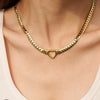 Wholesale Stainless Steel Electroplated Hollow Heartshaped Geometric Simple Unisex Bracelet Necklace