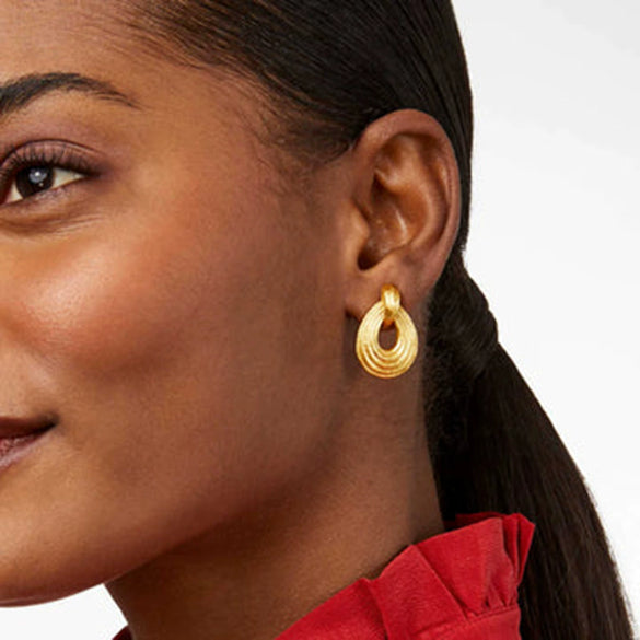 Wholesale Stainless Steel Electroplated Hollow Water Drop Earrings Quiet Design Minimalist Style