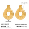 Wholesale Stainless Steel Electroplated Hollow Water Drop Earrings Quiet Design Minimalist Style