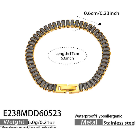 Wholesale Stainless Steel Electroplated Inlaid With Colored Zircon Bracelets And Necklaces For Women