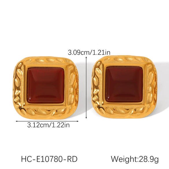 Wholesale Stainless Steel Electroplated Ins Style Geometric And Flower Pattern Women's Earrings