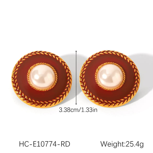 Wholesale Stainless Steel Electroplated Ins Style Geometric And Flower Pattern Women's Earrings