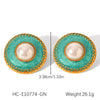 Wholesale Stainless Steel Electroplated Ins Style Geometric And Flower Pattern Women's Earrings