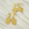 Wholesale Stainless Steel Electroplated Irregular Leaves Midlength Women's Earrings In Middle Ancient Vintage Style