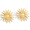 Wholesale Stainless Steel Electroplated 18K Gold Cut Out Heart And Flower Earrings For Women