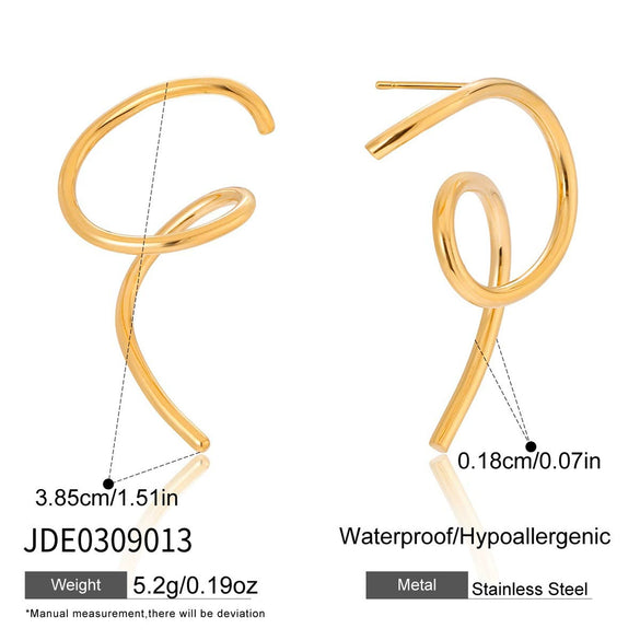 Wholesale Stainless Steel Electroplated 18K Gold Geometric Butterfly Earrings For Women