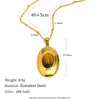 Wholesale Stainless Steel Electroplated 18K Gold Geometric Cross Necklace And Oval Earrings For Women