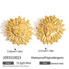 Wholesale Stainless Steel Electroplated 18K Gold Geometric Heart Earrings For Women