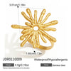 Wholesale Stainless Steel Electroplated 18K Gold Geometric Sunflower Ring For Women Stylish Unique