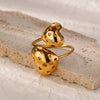 Wholesale Stainless Steel Electroplated 18K Gold Open Heart Shaped Love Ring For Women