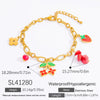 Wholesale Stainless Steel Electroplated 18K Real Gold Fruitshaped Diy Bracelet And Pendant Hand Jewelry For Women