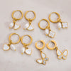 Wholesale Stainless Steel Electroplated 18K Real Gold Heart Shape And Insect Pattern Earrings For Women