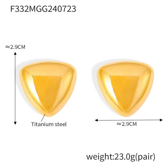 Wholesale Stainless Steel Electroplated 18K Real Gold Irregular Geometric Solid Earrings Combination For Women