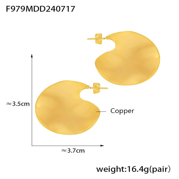 Wholesale Stainless Steel Electroplated 18K Real Gold Irregular Geometric Solid Earrings Combination For Women