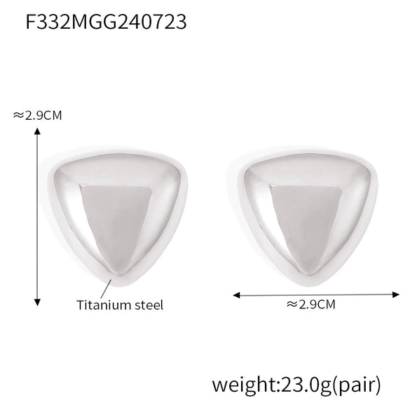 Wholesale Stainless Steel Electroplated 18K Real Gold Irregular Geometric Solid Earrings Combination For Women